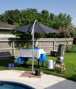 tie dye work station